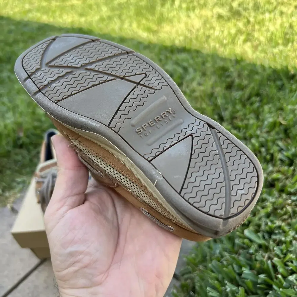 Sperry Top-Sider Shoes Boys Size 11 Brown Lanyard AC Boat Surprise No Tie